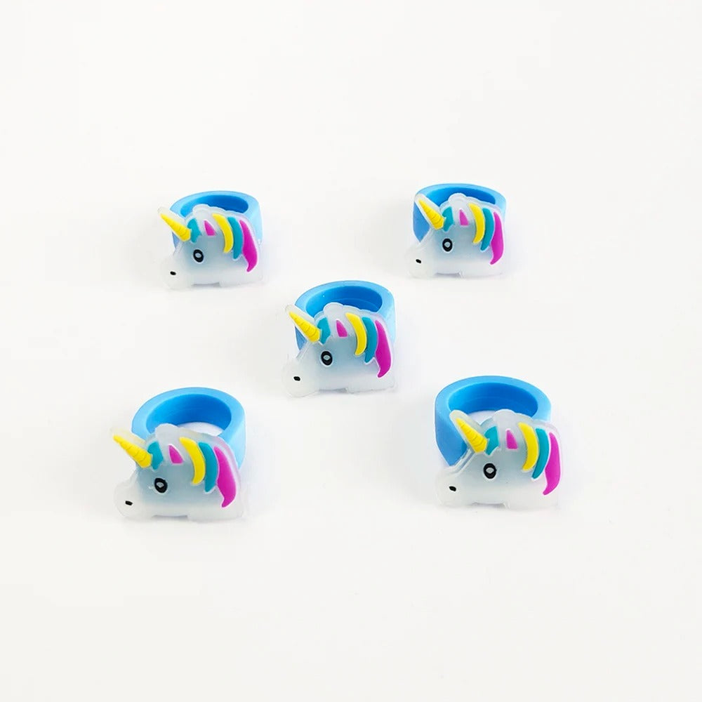 Unicorn Party Unicorn Rings Glow In The Dark (pack of 5)