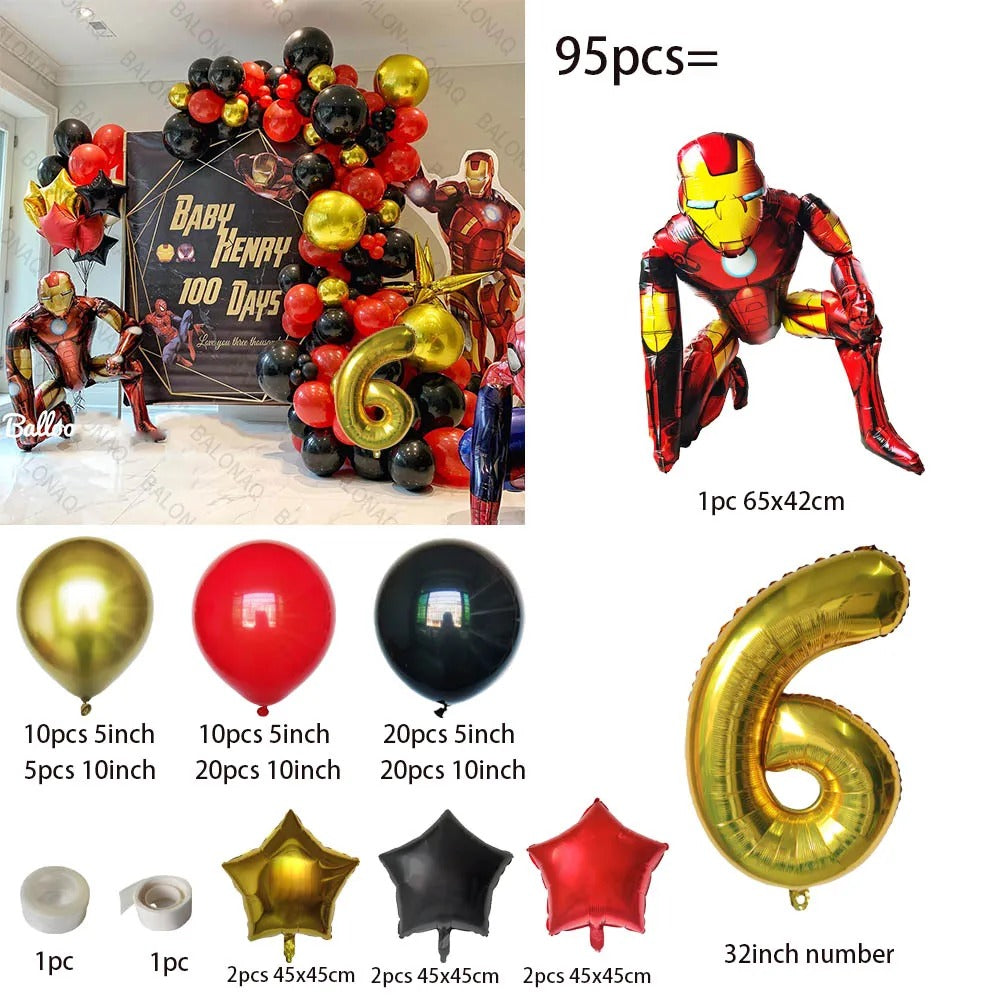 Superhero Party Iron Man DIY Balloon Arch