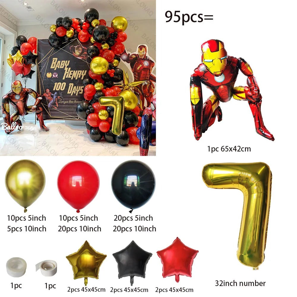 Superhero Party Iron Man DIY Balloon Arch