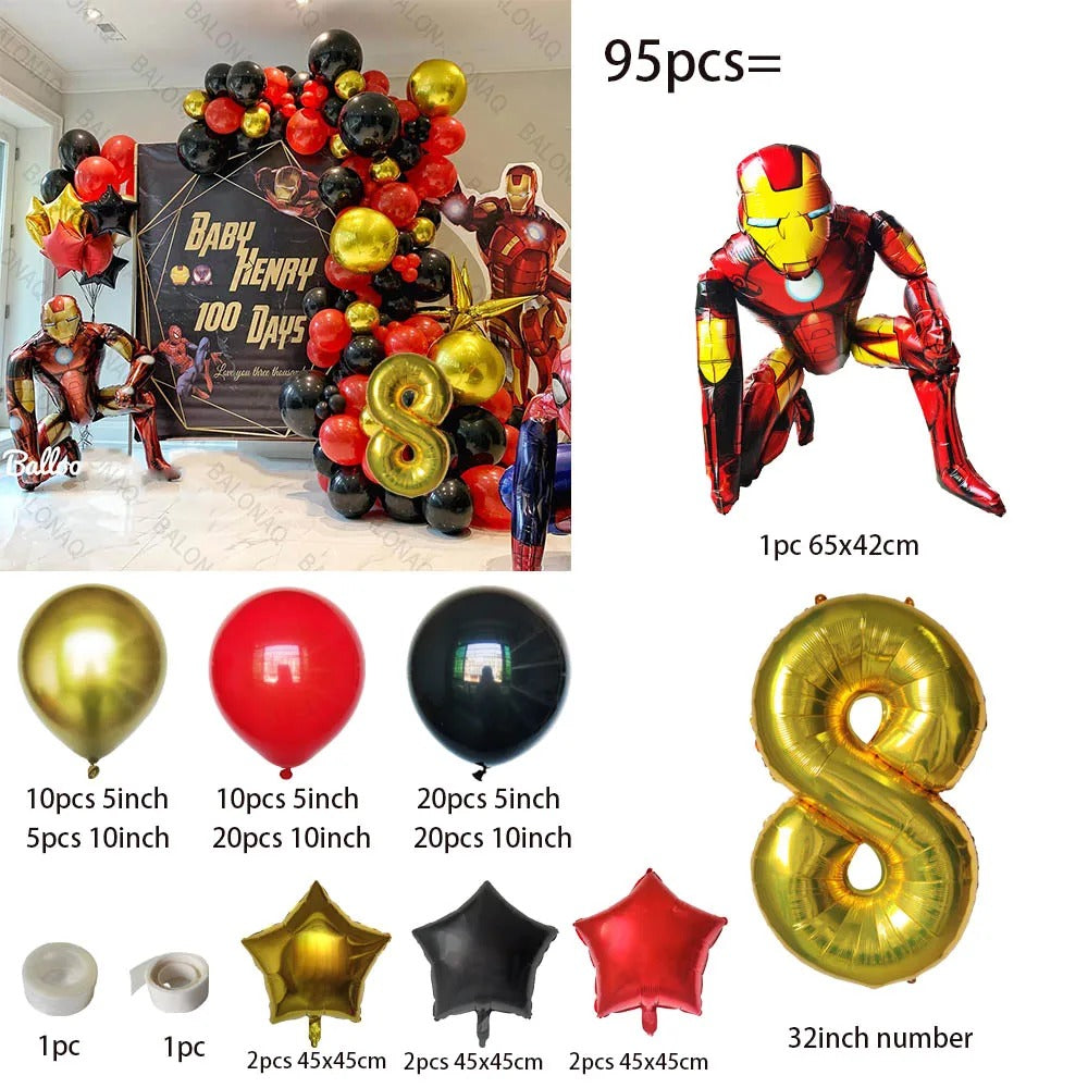 Superhero Party Iron Man DIY Balloon Arch