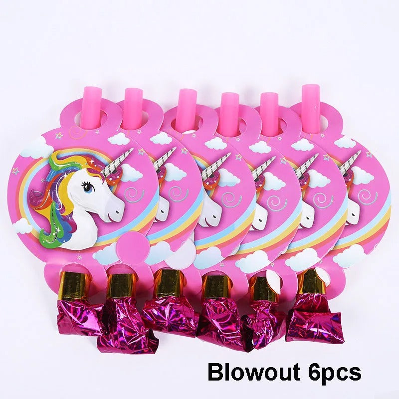 Unicorn Party Unicorn Blowers Table Accessory/Party Favour (6 pack)