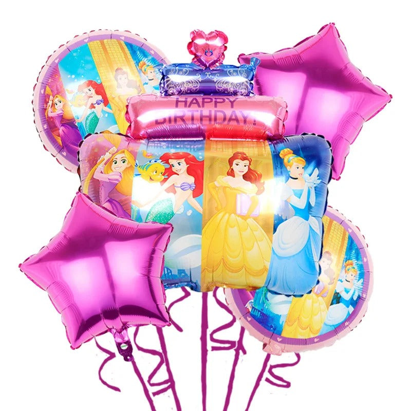 Princess Party Disney Princess Themed Foil Balloon Set (5 pieces)