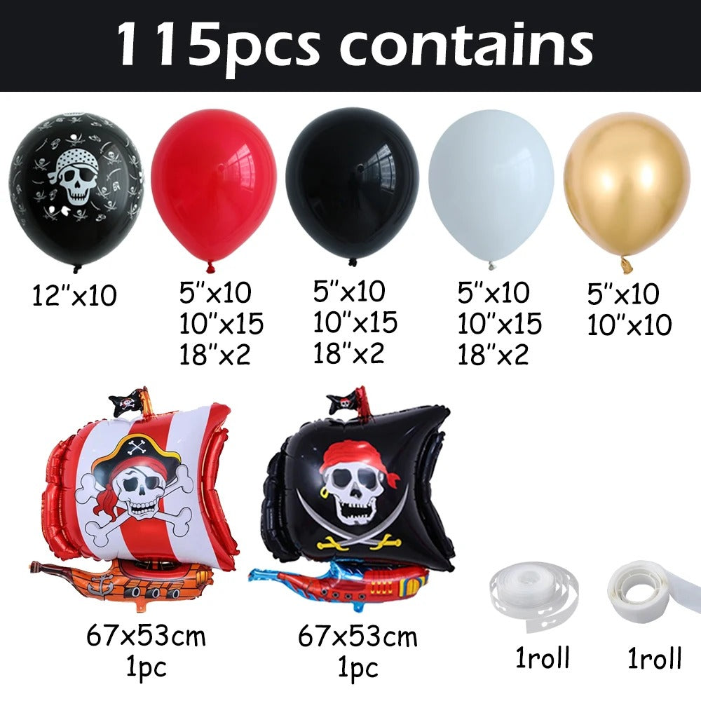 Pirate Party DIY Balloon Arch (107 pieces)