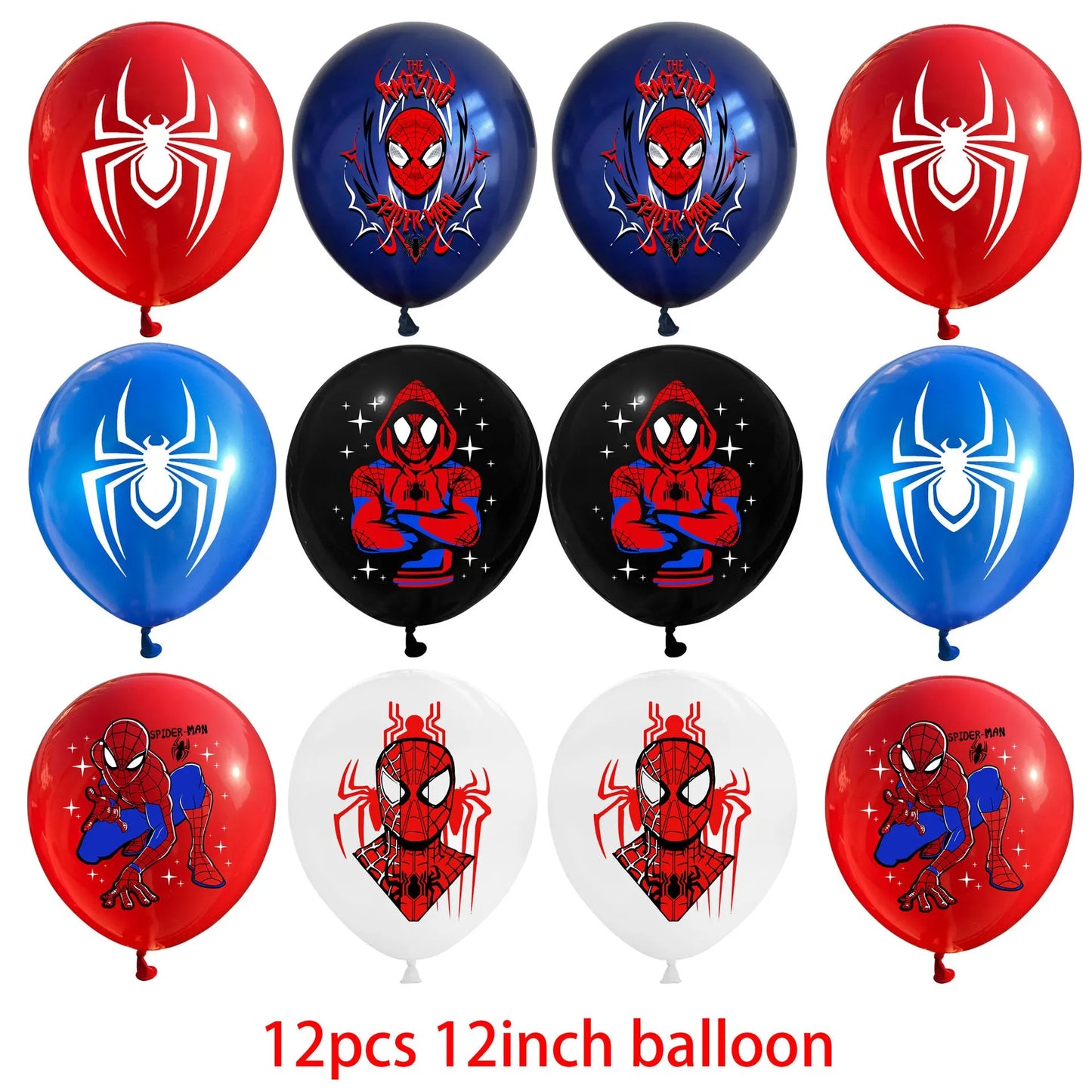 Superhero Party Spiderman Pack of 12 Balloons