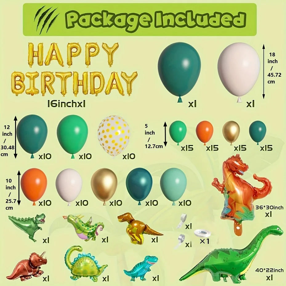 Dinosaur Party Dinosaur Balloon Arch Set (154 pieces)