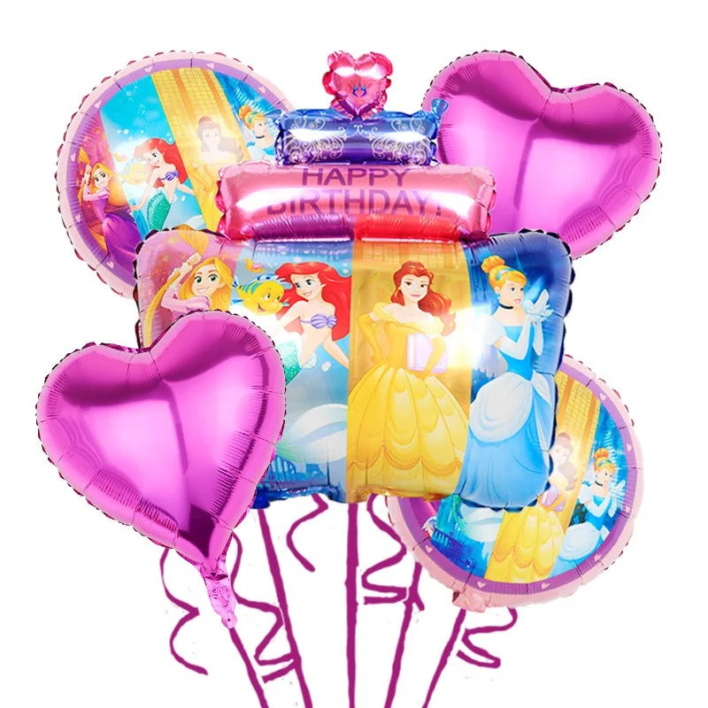 Princess Party Disney Princess Themed Foil Balloon Set (5 pieces)