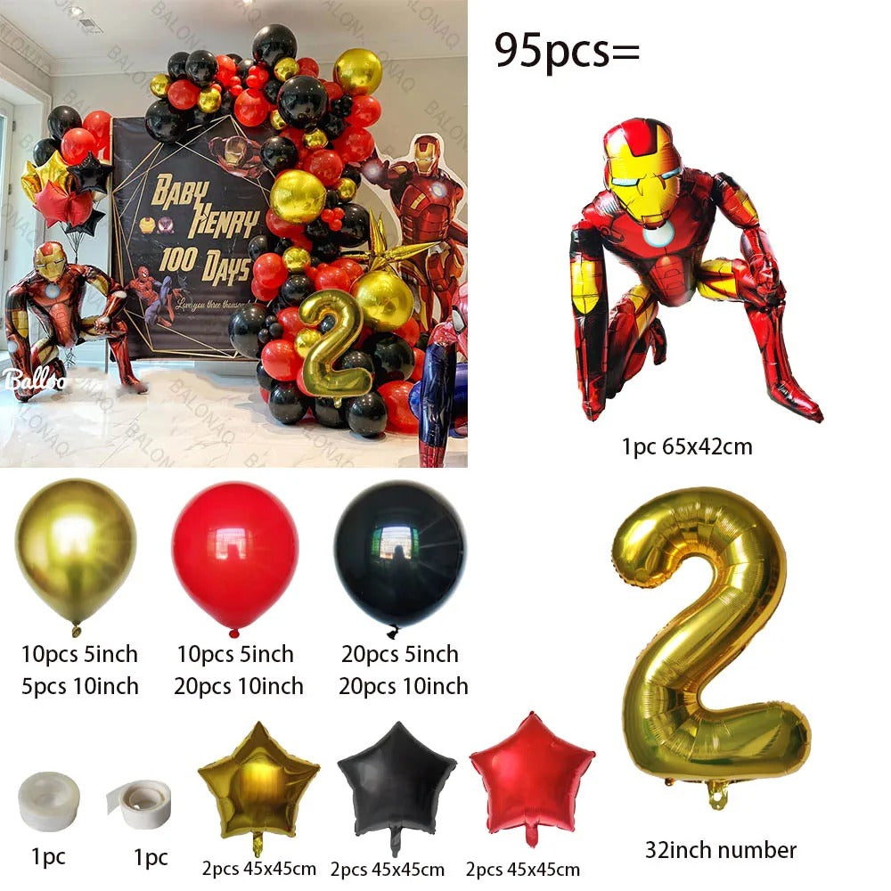 Superhero Party Iron Man DIY Balloon Arch