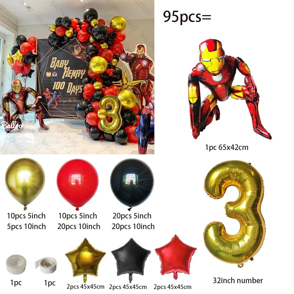 Superhero Party Iron Man DIY Balloon Arch