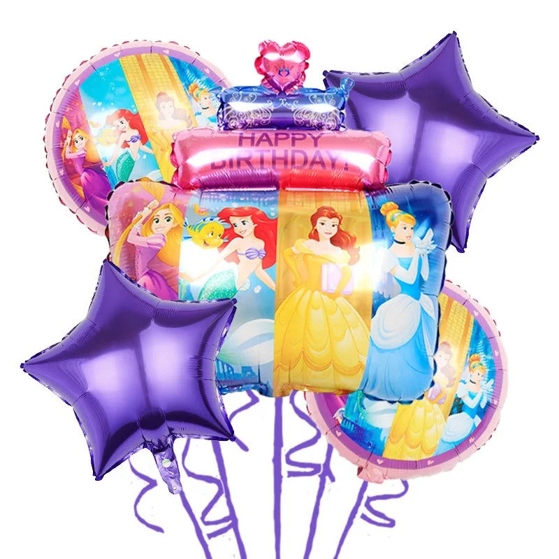 Princess Party Disney Princess Themed Foil Balloon Set (5 pieces)