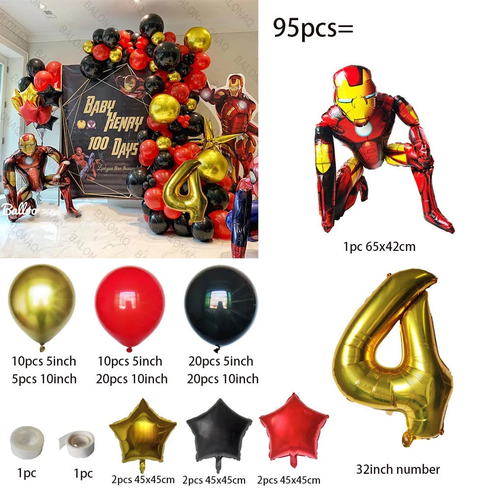 Superhero Party Iron Man DIY Balloon Arch