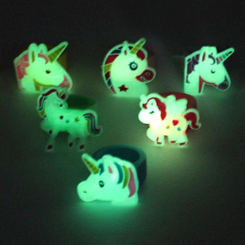 Unicorn Party Unicorn Rings Glow In The Dark (pack of 5)