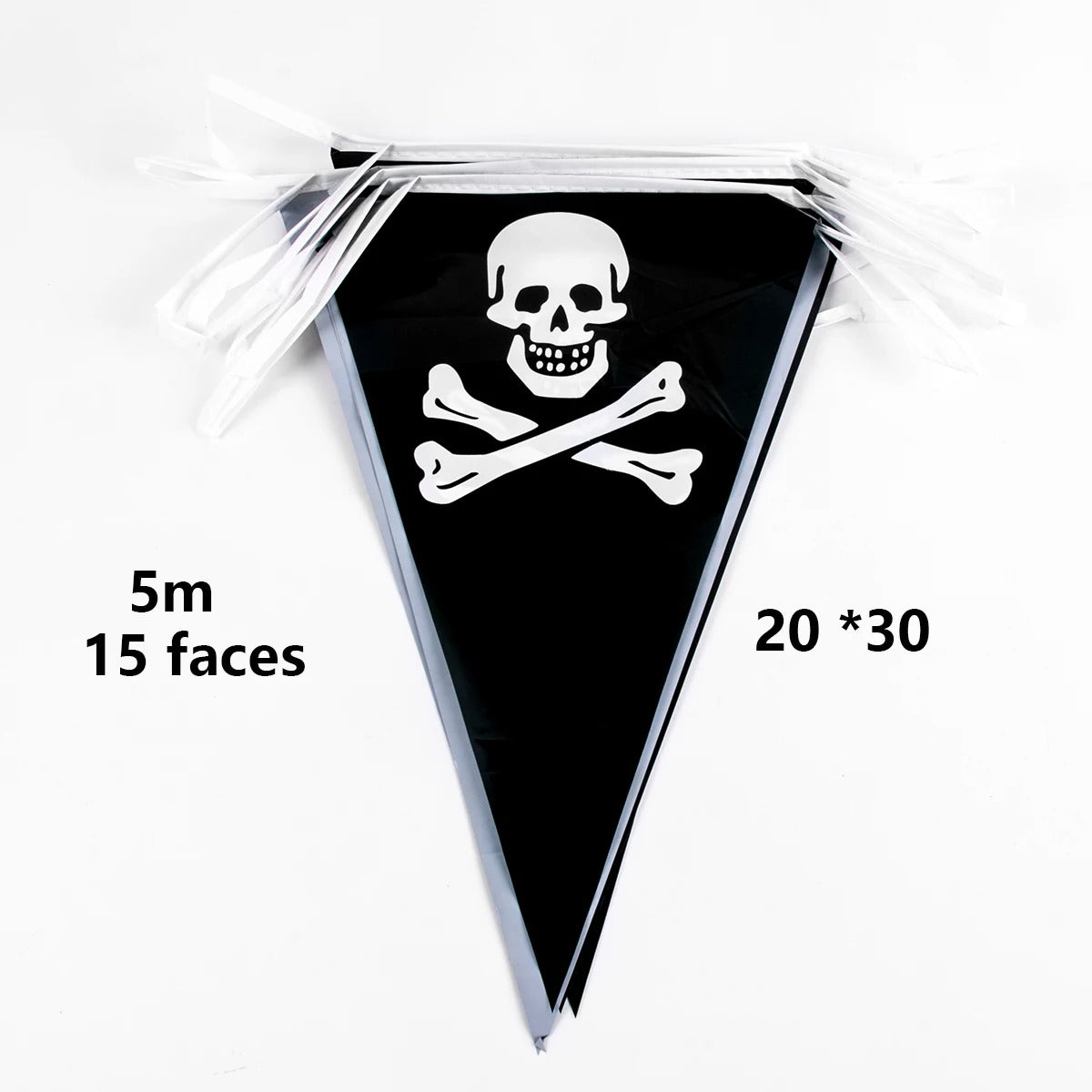 Black Pirate Party Skull & Crossbones Banner