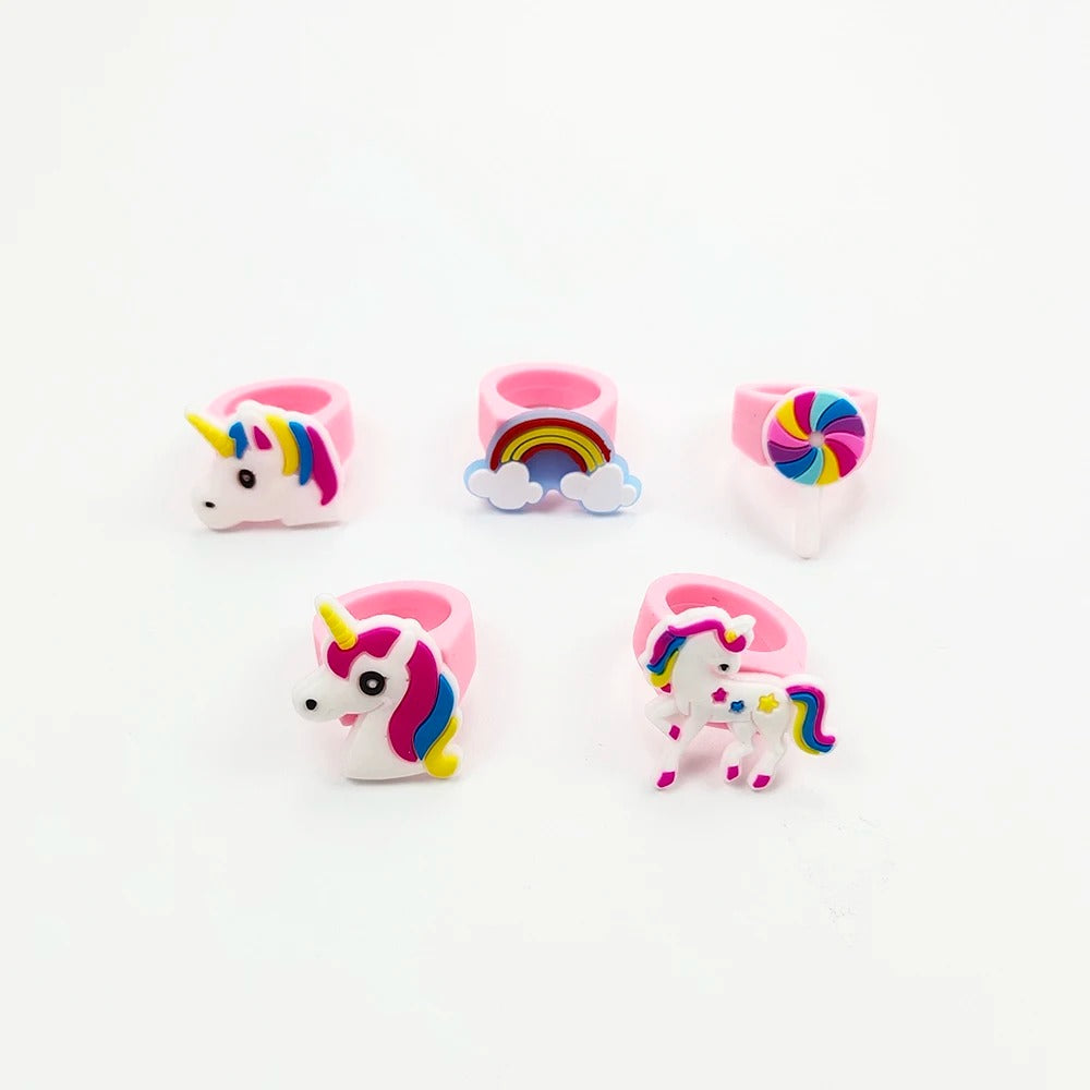 Unicorn Party Unicorn Rings Glow In The Dark (pack of 5)