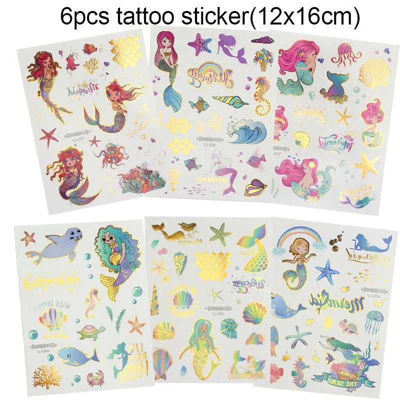 Mermaid Party Mermaid Temporary Tattoos Party Favour