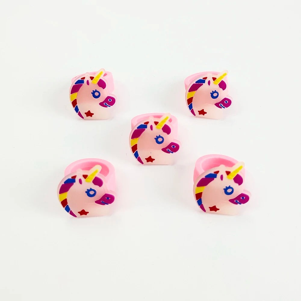 Unicorn Party Unicorn Rings Glow In The Dark (pack of 5)