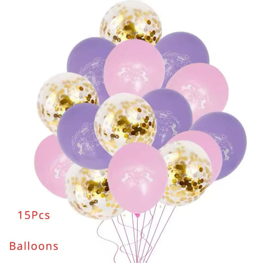 Unicorn Party Balloons Purple Set (15 pack)