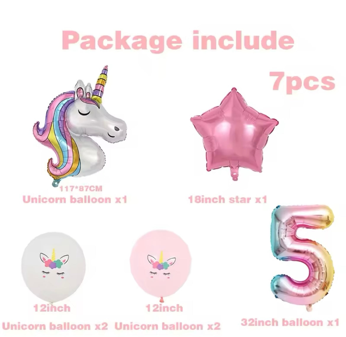 Unicorn Balloon Set