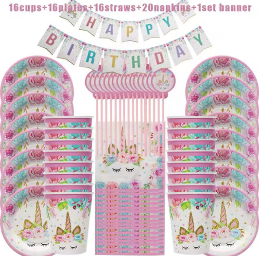 Unicorn Party Complete Tableware Set