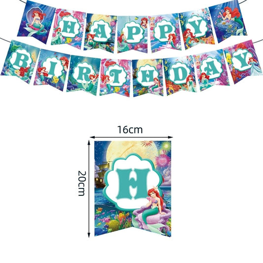 Disney Party The Little Mermaid Party Happy Birthday Banner