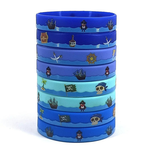 Pirate Party Silicone Bracelets - Party Favours (pack of 10)