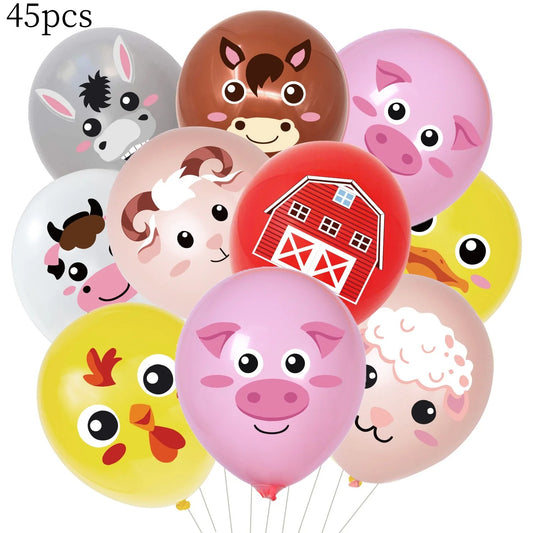 Farm Animals Party Barn Animal Balloons (45 pieces)
