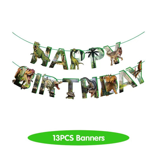 Dinosaur Party Happy Birthday Banner