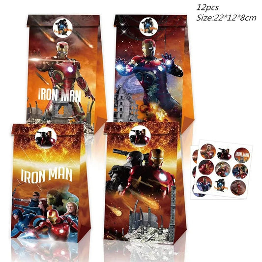 Superhero Party Iron Man Party Favour/Candy Bags (12)