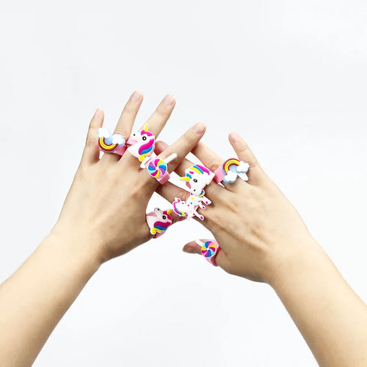 Unicorn Party Unicorn Rings Glow In The Dark (pack of 5)