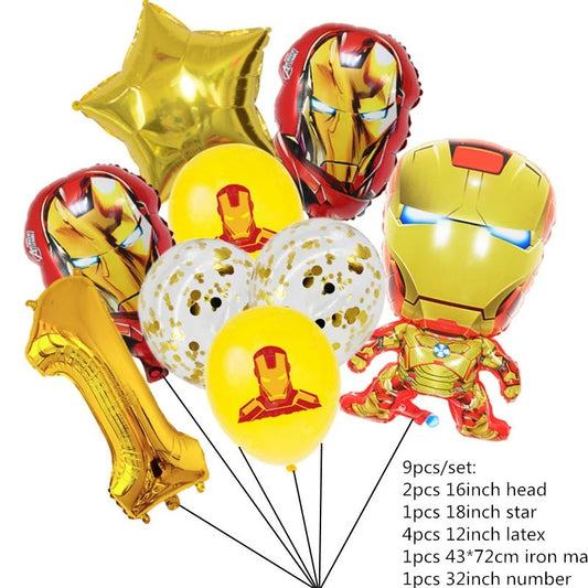 Superhero Party Iron Man Balloon Set (9 piece)