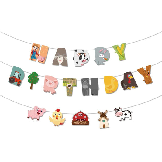 Farm Animal Party Farm Happy Birthday Banner
