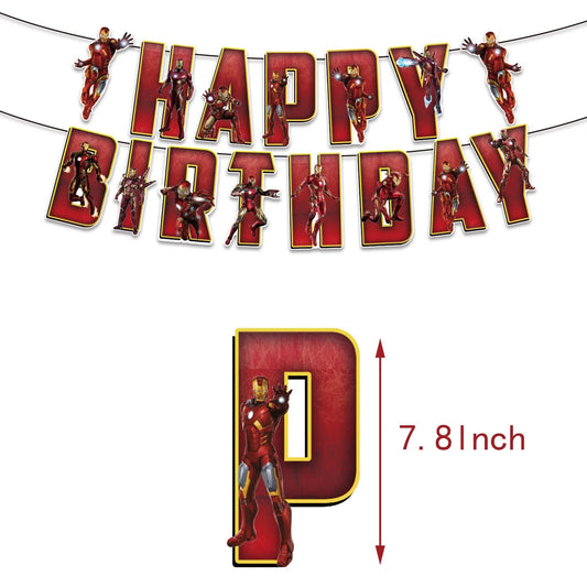 Superhero Party Iron Man Happy Birthday Banner