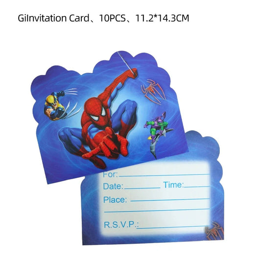 Superhero Party Spiderman Party Invitations