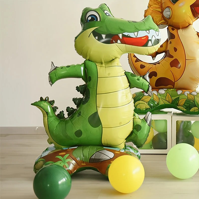 Dinosaur Party 3D Foil Dinosaur Balloons On Stand