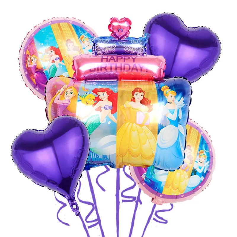 Princess Party Disney Princess Themed Foil Balloon Set (5 pieces)
