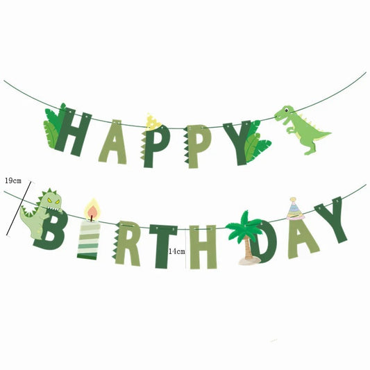 Dinosaur Party Happy Birthday Banner