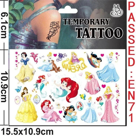 Princess Party Disney Princess Temporary Tattoos Party Favours
