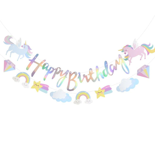 Unicorn Party Happy Birthday Banner