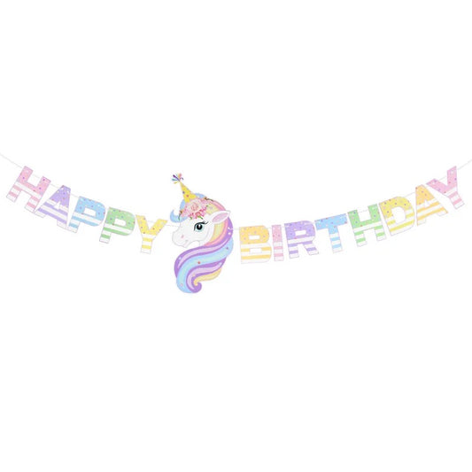 Unicorn Party Happy Birthday Banner